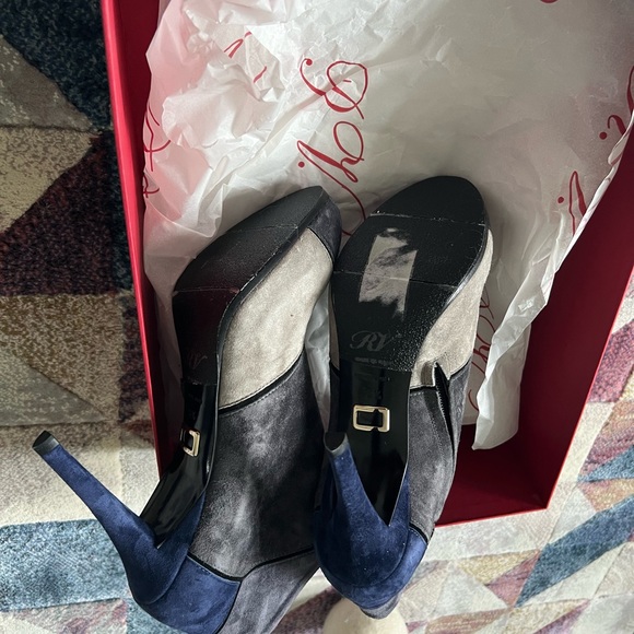Roger Vivier high heel booties, blue and gray 38.5 - Picture 2 of 3